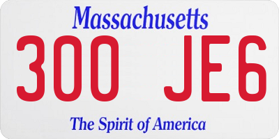 MA license plate 300JE6