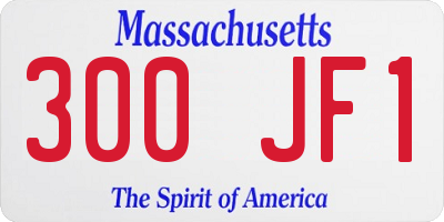 MA license plate 300JF1