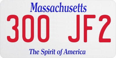 MA license plate 300JF2
