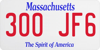 MA license plate 300JF6