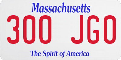 MA license plate 300JG0