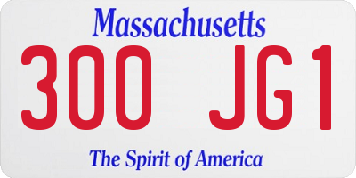 MA license plate 300JG1