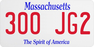 MA license plate 300JG2