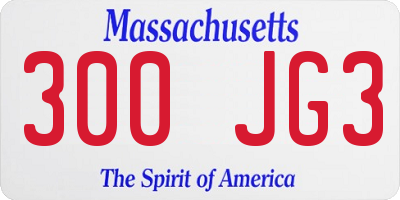 MA license plate 300JG3