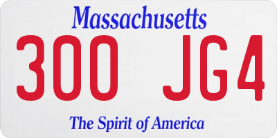 MA license plate 300JG4