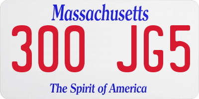 MA license plate 300JG5