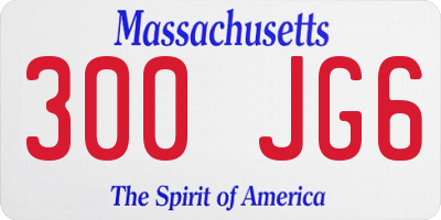 MA license plate 300JG6