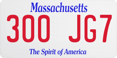 MA license plate 300JG7