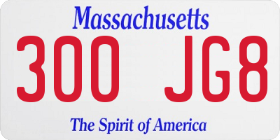 MA license plate 300JG8