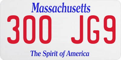 MA license plate 300JG9