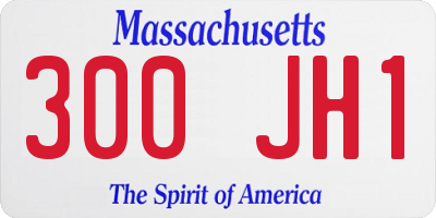 MA license plate 300JH1
