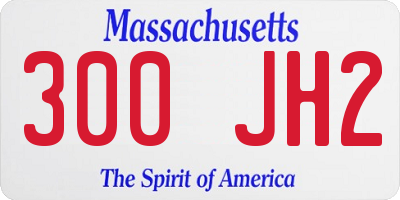 MA license plate 300JH2