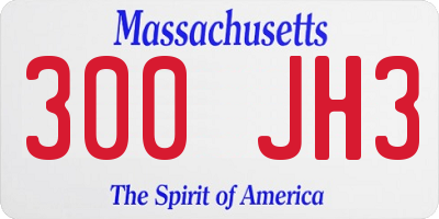MA license plate 300JH3
