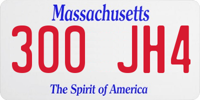 MA license plate 300JH4