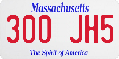 MA license plate 300JH5