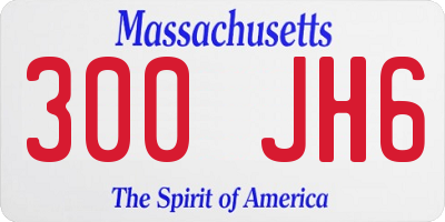 MA license plate 300JH6