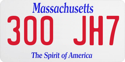 MA license plate 300JH7