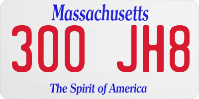 MA license plate 300JH8