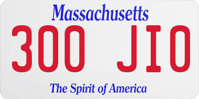 MA license plate 300JI0