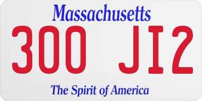 MA license plate 300JI2