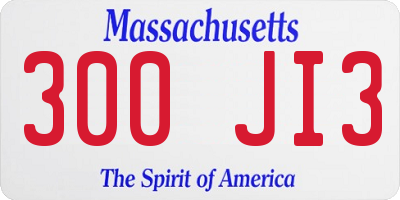 MA license plate 300JI3