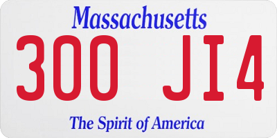 MA license plate 300JI4