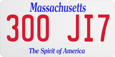 MA license plate 300JI7