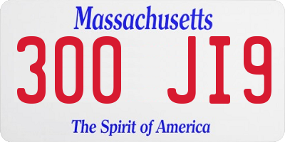 MA license plate 300JI9