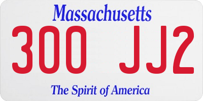 MA license plate 300JJ2