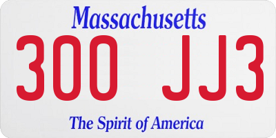MA license plate 300JJ3