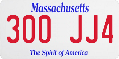 MA license plate 300JJ4