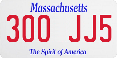 MA license plate 300JJ5