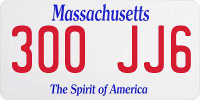 MA license plate 300JJ6