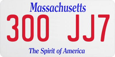MA license plate 300JJ7