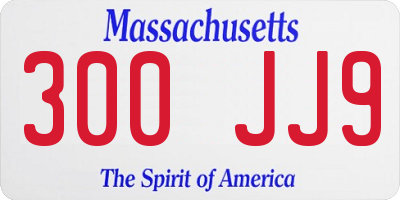 MA license plate 300JJ9