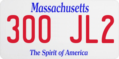 MA license plate 300JL2