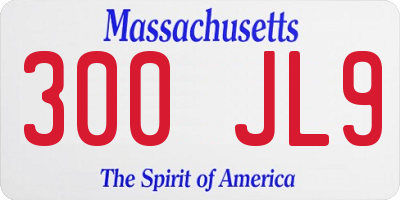 MA license plate 300JL9