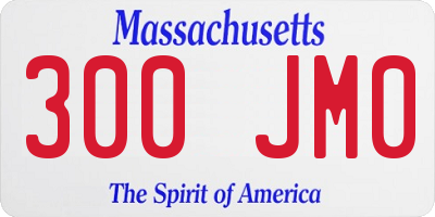 MA license plate 300JM0