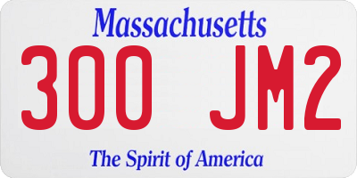 MA license plate 300JM2