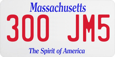 MA license plate 300JM5