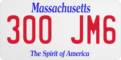 MA license plate 300JM6
