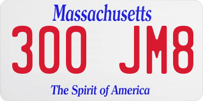 MA license plate 300JM8