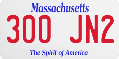 MA license plate 300JN2