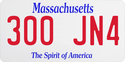 MA license plate 300JN4