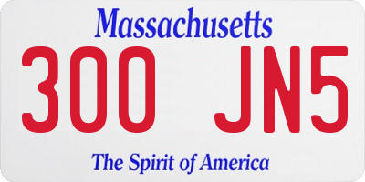 MA license plate 300JN5