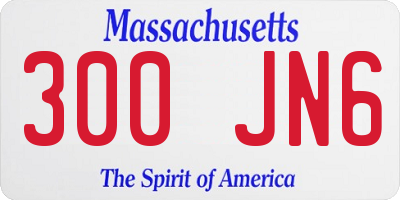 MA license plate 300JN6