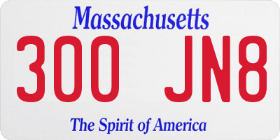 MA license plate 300JN8