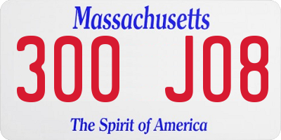 MA license plate 300JO8