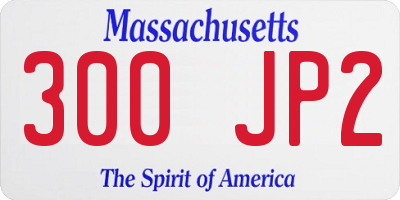 MA license plate 300JP2