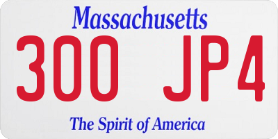 MA license plate 300JP4